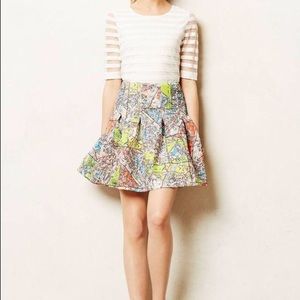 Anthropologie Maeve Paris Map Skirt